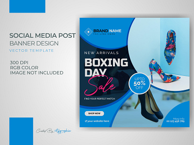 Boxing day Footwear Banner Post Template Download