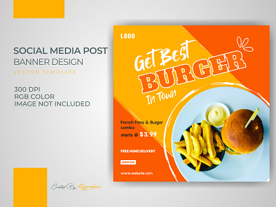 Burger Fest Fast Food Menu Banner Post Template Download restaurant