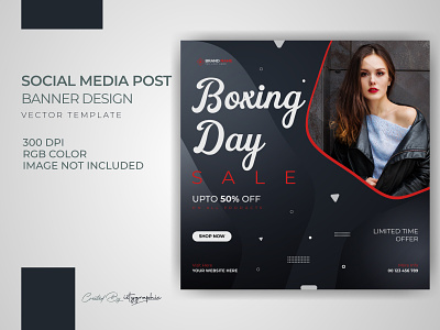 Fashion Sale Boxing Day Offer Banner Post Template Download design special