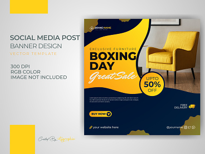 Furniture Sale Boxing Day Banner Post Template Download banner boxing day furniture sale media post sale banner social template web banner