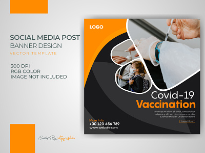 Covid 19 Vaccine Banner Post Template Design Download covid health health care media medical post banner social web banner wellness