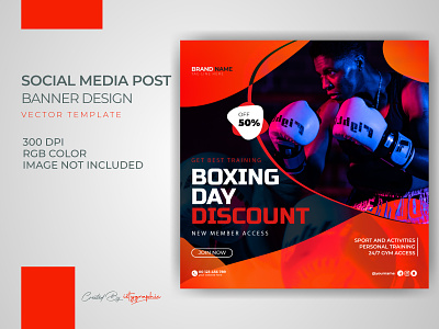 Boxing Sports Banner Post Template Download banner boxing face book post fitness gym illustration instagram post media post social sports template vector web banner wrestling