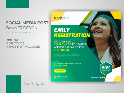 Kids School Admission Banner Registration Post Template