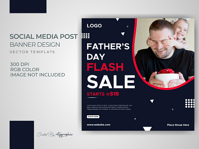 Fathers day sale banner post template download