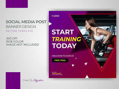 Fitness Sports Gym Banner Post Template Download