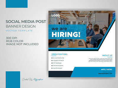 Hiring Advertisement Corporate Business Banner Post Template advertisement banner branding business corporate design facebook post hiring illustration instagram post media official post social template vector web banner