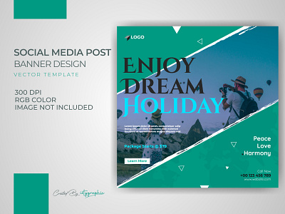 Holiday Travel Discount Banner Post template Download