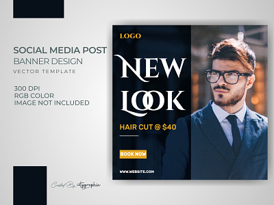Hair salon banner post template download by Abdur Rahman Isty on Dribbble