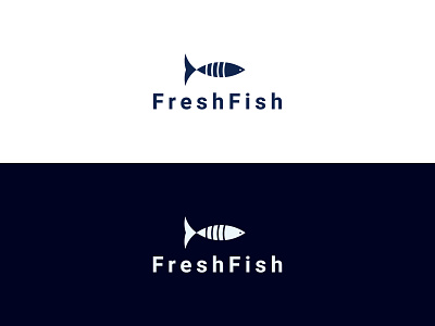 Fish Logo Design, Minimal Flat Logo, Food Logo, Abstract Logo