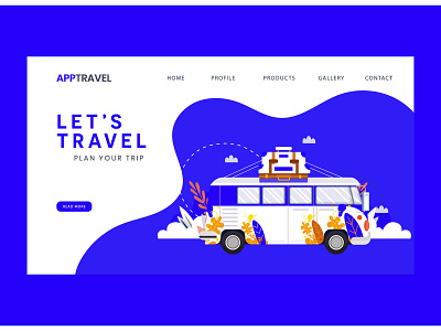 AppTravel, Travel Agency Header Concept, Landing Page Design