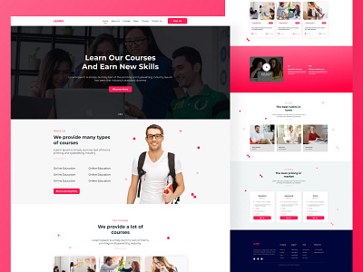 E-Learning Landing Page Design, E-Learning Course Management Ui animation brand identity branding business logo e learning homepage education landing page graphic design home page deisgn illustration landing page design mobile app design mobile ui design online course ui online learning header concept product design ui design user interface design ux design web design web template design