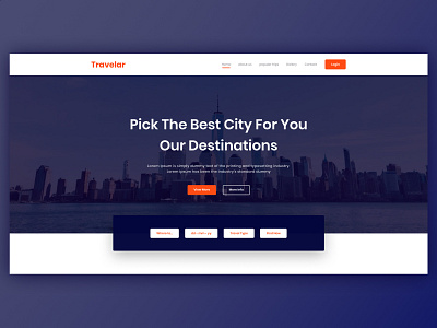 Travel Agency Website Exploration, Header Concept