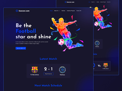 Esoccer Sports Club - Landing Page concept