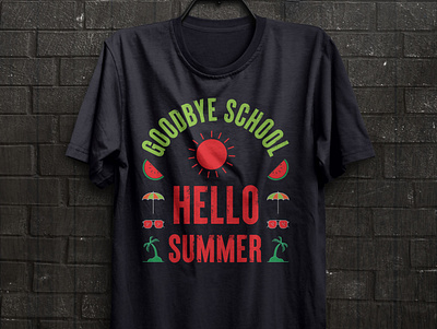 Goodbye school hello summer t shirt design free t shirt good bye school hello summer hello summer print summer t shirt summer vector t shirt t shirt art t shirt design typography typography t shirt design