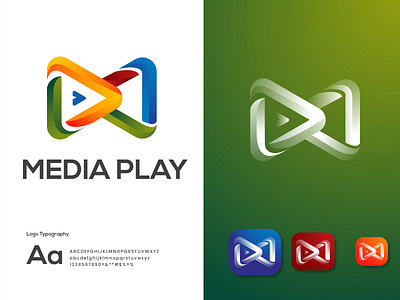 Media play logo/M letter logo