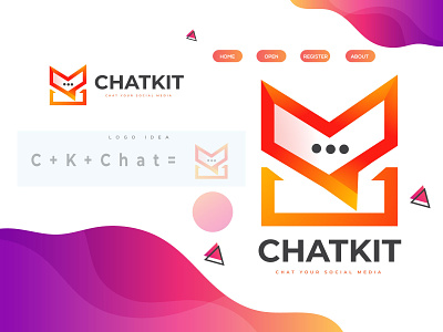 chat kit logo app bestshot boxing branding chating chatkitlogo chatlogo cklogo clean clogo concept creative creative logo design logo messanger minimalist modern socailmedia