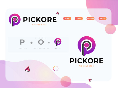Pickore P+O Letter combination Logo