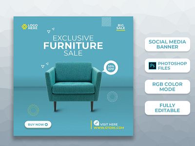 Furniture Social Media Post Templates I Ad Banners ad banner ad design advertising branding facebook ad furniture instagram banner instagram post instagram stories product banner social media banner social media design social media post