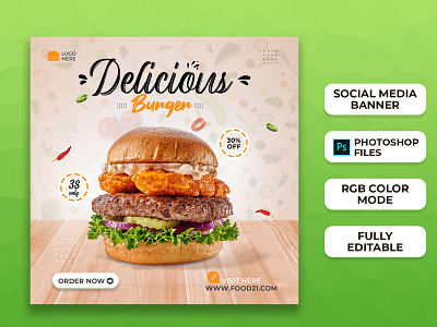 Food Social Media Post Templates I Social Media Banner ad banners brand design branding design food food banner instagram banner instagram post instagram stories instagram template minimal social media banner social media design social media post web banner