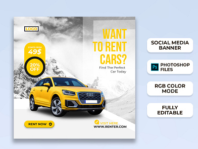 Car Social Media Post Templates I Social Media Banner ad banner brand design brand identity branding car ad banner facebook ads instagram instagram ad instagram banner instagram post instagram stories instagram templates minimal social media ads social media banner social media design social media post social media templates web banner