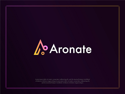 Aronate Logo. a letter logo a letter modern logo a logo abcdefgh brand design brand identity branding gradient logo minimal modern logo startup logo tech logo