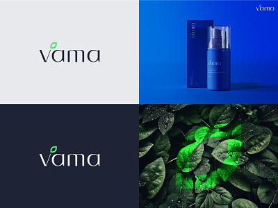 Vama Logo brand design brand identity branding cosmetics logo leaves logo minimal modern logo natural logo skincare logo