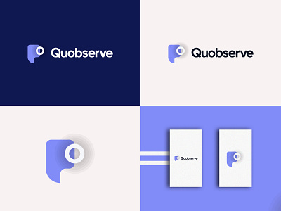 Quobserve Logo- Website Proofreading Platform brand design brand identity branding design logo minimal modern logo observe logo proofreading quote logo startup logo website logo