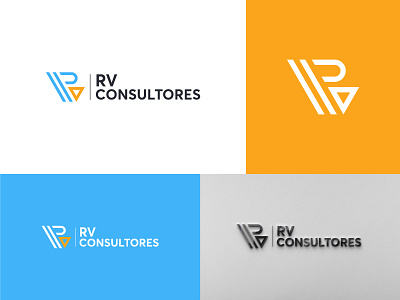 RV Consultores brand design brand identity branding consultancy logo geometric logo logo minimal modern logo rv letter logo