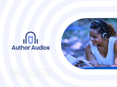 Author Audios Logo audios author book logo brand design brand identity branding design headphone logo logo minimal modern logo podcast podcast logo