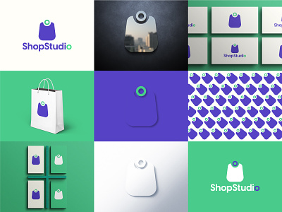 ShopStudio Logo brand design brand identity branding business logo e commerce logo logo minimal modern logo shop studio