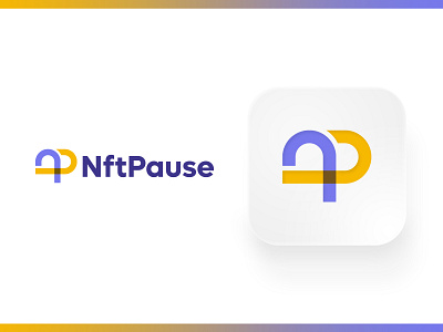 NftPause Logo blockchain blog logo brand design brand identity branding crypto letter n letter p logo minimal modern logo nft podcast