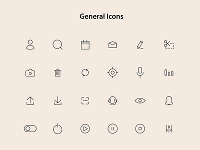 General icons Set general icons icon icon design icon set iconography illustrator system icon ui ux