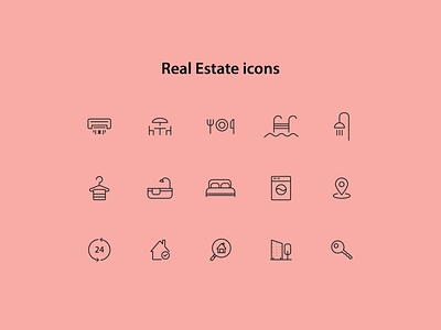 Real Estate Icons Set building icon electronics icon furniture furniture icons icondesign iconography icons real estate ui ux