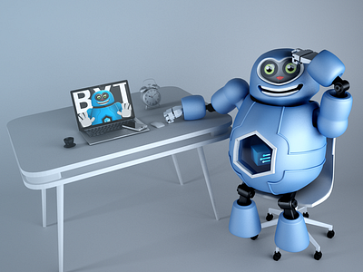 Mascot Bytech 3d modelling bytech character design mascot product robot