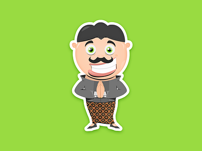 Blankon Mascot blankon mustache jawa character design character mascot