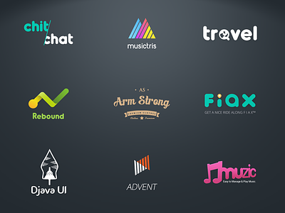 Logo advent armstrong brand chitchat djavaui fiax identity logo musictris product rebound travel