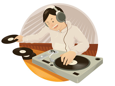 The DJ clubbing dancing disc dj headphones hip hop jockey mixing music nightclub party silhouette