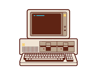 The Classic IBM 5150 computer desktop keyboard past retro screen technology vintage
