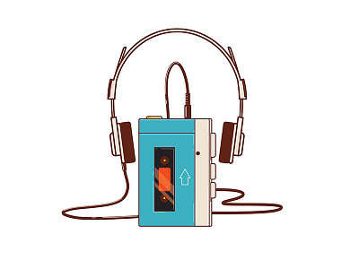Portable Cassette Player audio cassette classic first headphone jack music player portable retro stereo walkmann