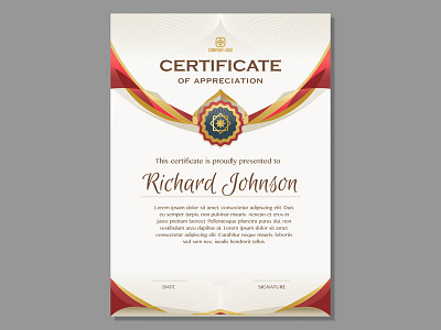 Golden Certificate Template