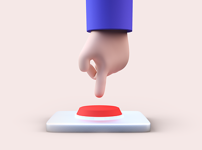Push it or not ? 3d blender character hand icon octane render webdesign