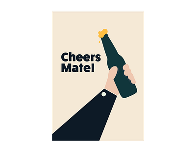 Cheers Mate! poster beer design flat graphic design hand icon illustration illustrator minimal minimalist poster