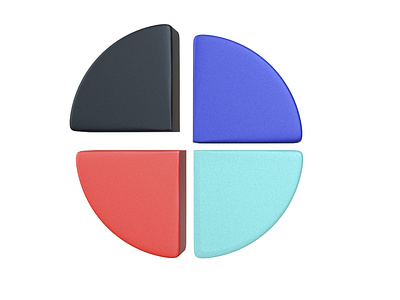 Pie chart 3d blender charts design icon illustration pie render report ui