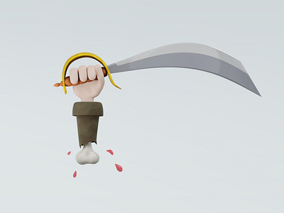 Pirate illustration 3d blender character game illustration mobilegame pirate render sword ui