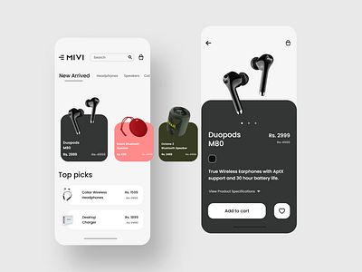 Mivi app UI Design.