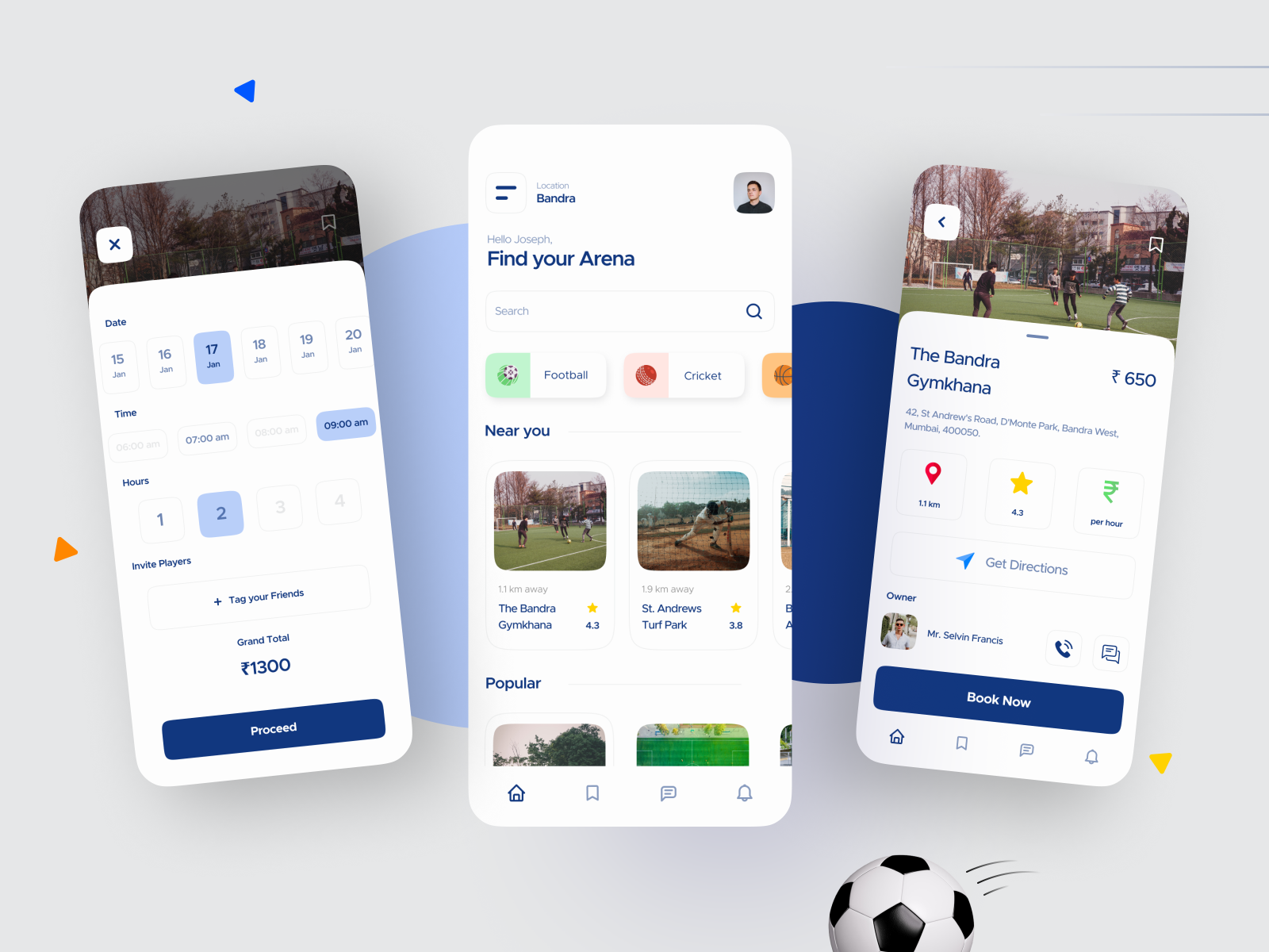 Turf Court booking app design concept by Ishank Darekar on Dribbble