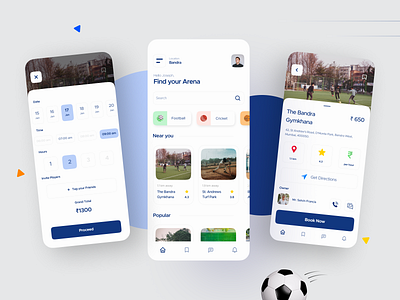 Turf & Court booking app design concept.