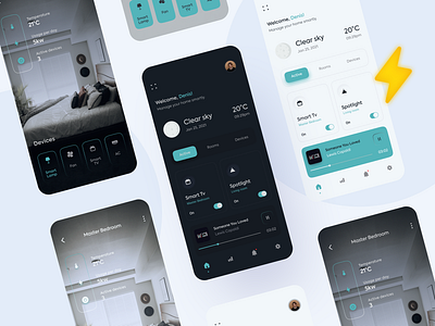 Smart Home App concept design application design figmadesign mobile ui ui ui design ui designer ui ux designer uiinspirations uiux user interface