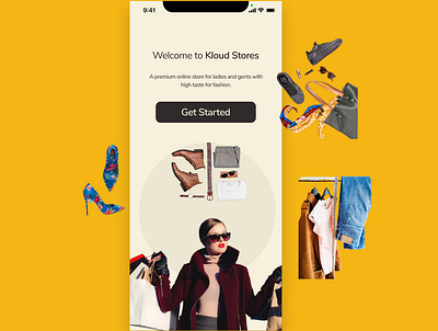 Kloud Stores app design e commerce figmadesign onboarding ui uiux ux