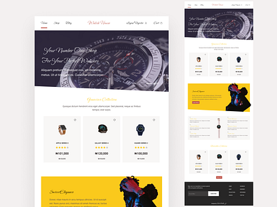 WATCH SHOP - An eCommerce store for wrist watches design designs figmadesign landing page product design ui uiux ux